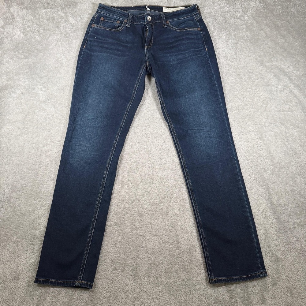 Rag & Bone‎ Jeans Women 29 Blue Dark Dre Low Rise Slim Boyfriend Bianca Stretch